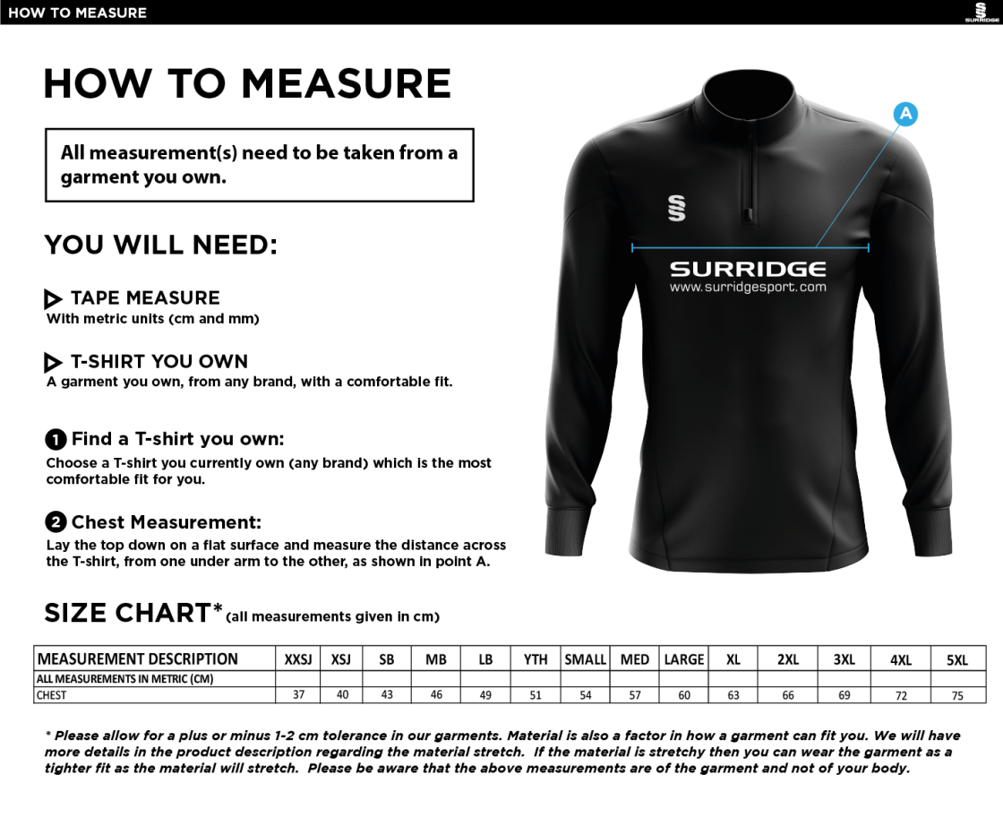 FALLIBROOME ACADEMY MATCH TOP - Mens - Size Guide
