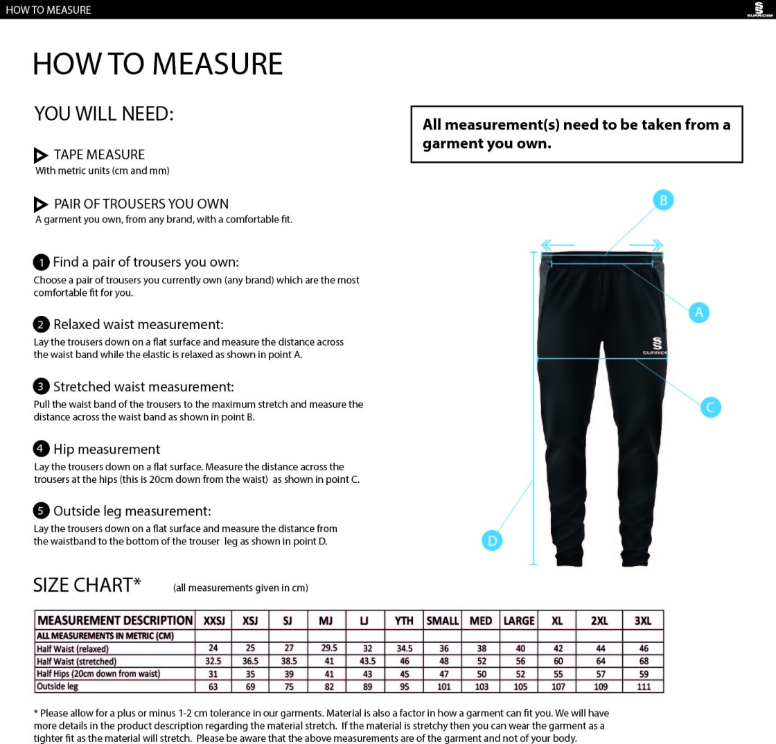 Staff Kit - Dual Skinny Pant : Black - Size Guide
