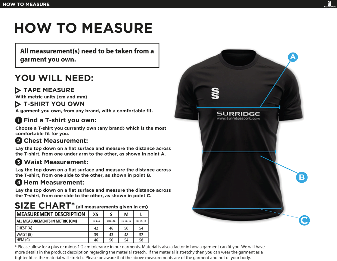 Women's Dual Games Shirt : Black - Size Guide